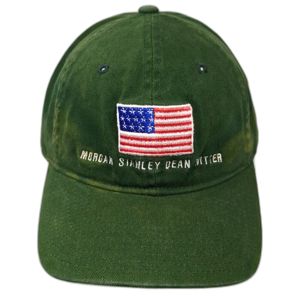SDI Baseball Cap Green OSFM Morgan Stanley Dean Witter American Flag Flexfit Hat